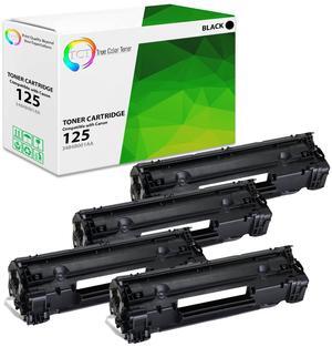 True Color Toner 125 Toner Cartridge 4 Pack - Premium Compatible Replacement for Canon 125 3484B001AA Black Works With Canon ImageClass LBP6000 MF3010