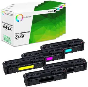 True Color Toner 045A Toner Cartridge 5 Pack - Premium Compatible Replacement for Canon 045 Works With Canon Color ImageClass MF634CDW MF632CDW LBP612CDW