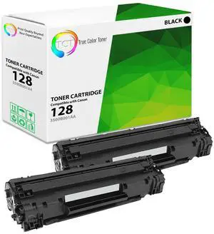 True Color Toner 128 Toner Cartridge 2 Pack - Premium Compatible Replacement for Canon 128 3500B001AA Black Works With Canon ImageClass LBP6200D MF4770N MF4450 MF4570 D530 D550