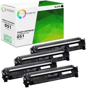 True Color Toner 051 Toner Cartridge 4 Pack - Premium Compatible Replacement for Canon 051 2168C001 Black Works With Canon imageCLASS MF264dw MF267dw MF269dw LBP162dw True Color Toner 051 Toner Cartridge 4 Pack - Premium Compatible Replacement for Canon 051 2168C001 Black Works With Canon imageCLASS MF264dw MF267dw MF269dw LBP162dw