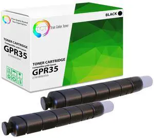 True Color Toner GPR35 Toner Cartridge 2 Pack - Premium Compatible Replacement for Canon GPR-35 GPR35 2785B003AA Black Works With Canon ImageRunner 2525 2530