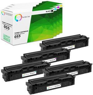 True Color Toner 055 Toner Cartridge 5 Pack - Premium Compatible Replacement for Canon 055 Works With Canon Color ImageClass MF740 LBP664Cdw