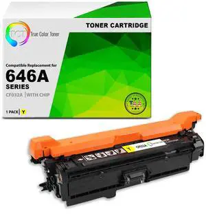 TCT 646A Yellow TAA Compliant Toner Cartridge - Premium Compatible Replacement for HP 646A CF032A Works With HP Color LaserJet Enterprise CM4540 MFP Printers