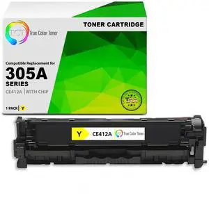TCT 305A Yellow TAA Compliant Toner Cartridge - Premium Compatible Replacement for HP 305A CE412A Works With HP LaserJet Pro 300 Color M351a MFP M375nw, LaserJet Pro 400 Color M451 series MFP M475