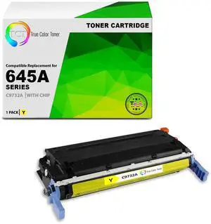 TCT 645A Yellow TAA Compliant Toner Cartridge - Premium Compatible Replacement for HP 645A C9732A Works With HP Color LaserJet 5500DN 5500DTN 5550N Printers