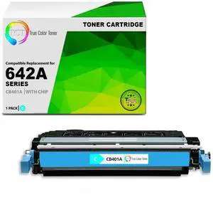 TCT 642A Cyan TAA Compliant Toner Cartridge - Premium Compatible Replacement for HP 642A CB401A Works With HP Color LaserJet Enterprise CP4005 CP4005N CP4005DN Printers