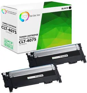 True Color Toner 407S Black Toner Cartridge 2 Pack - Premium Compatible Replacement for Samsung CLT-407S CLT-K407S Black Works With Samsung CLP-320 320N 321N 325 325W 326 CLX-3180 True Color Toner 407S Black Toner Cartridge 2 Pack - Premium Compatible Replacement for Samsung CLT-407S CLT-K407S Black Works With Samsung CLP-320 320N 321N 325 325W 326 CLX-3180