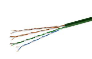 Nippon Labs Slim Cat. 6 Ethernet Bulk Cable, 28AWG, CM Rated, Stranded UTP, 550MHz 1000ft, Green Color Networking Cable
