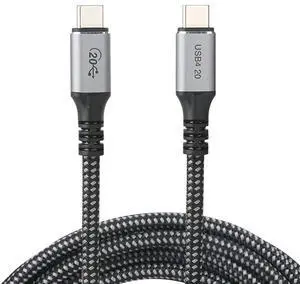 Nippon Labs 2m (6.56ft) USB 4.0 Gen2 Full-feature Type C M/M 20G 4K@60Hz USB C male to male Cable 240W(48V 5A) power charging Type C Cable