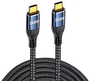 Nippon Labs 1 Meter Charger Cord 240W USB C to USB C 5A, PD3.1 Fast Charing Cable, 3.28Ft. 20USBC240W-1M