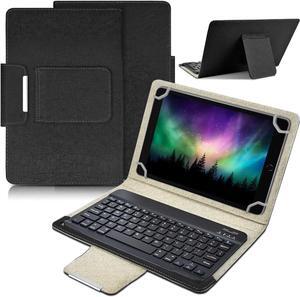Universal 10.1 inch Android Tablet Case with Keyboard, Removable Wireless Bluetooth Keyboard + PU Leather Folio Book Cover + Stand, Travel Portable Sleeve for iOS/Android/Windows System Tablet