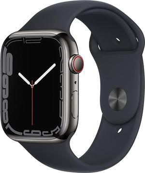 Apple Watch Series 7 45mm GPS + Cellular Graphite Stainless Steel Case - Midnight Sport Band