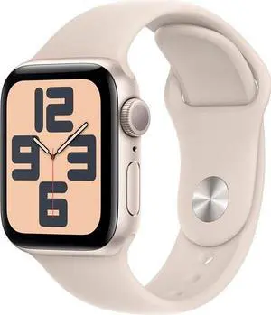 Apple Watch SE 2nd Generation 40mm GPS Starlight Aluminum Case with Starlight Sport Band S/M