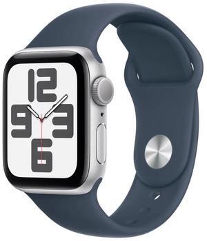 Apple Watch SE 2nd GEN 40mm GPS Silver Aluminum Case - Storm Blue Sport Band S/M