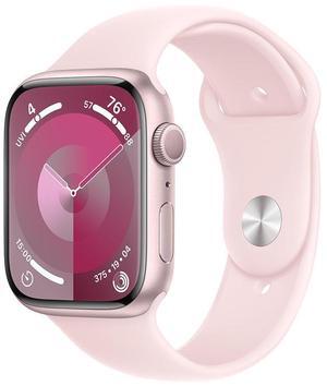 Apple Watch Series 9 45mm GPS Pink Aluminum Case - Light Pink Sport Band - S/M