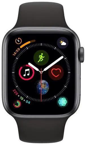 Apple Watch Series 4 GPS w/ 44MM Space Gray Aluminum Case & Black Sport Band