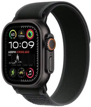 Apple Watch Ultra 2 49mm GPS + Cellular Black Titanium Case with Black Trail Loop - S/M Apple Watch Ultra 2 49mm GPS + Cellular Black Titanium Case with Black Trail Loop - S/M