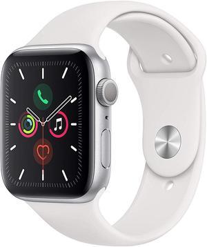Apple Watch Series 5 44mm GPS Only, Silver Aluminum Case - White Sport Band