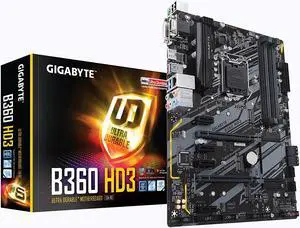 GIGABYTE B360 HD3 (LGA1151/Intel/B360/ATX/USB 3.1 Gen 2 (USB3.1) Type A/DDR4/Motherboard)