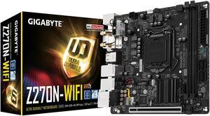 GIGABYTE GA-Z270N-WIFI (rev. 1.0) LGA 1151 Intel Z270 HDMI SATA 6Gb/s USB 3.1 Mini ITX Motherboards - Intel