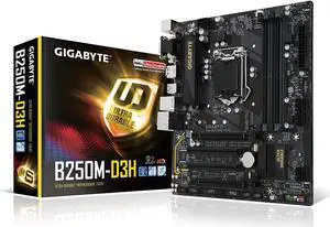 GIGABYTE GA-B250M-D3H (rev. 1.0) LGA 1151 Intel B250 HDMI SATA 6Gb/s USB 3.1 Motherboards - Intel