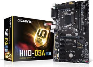 GIGABYTE GA-H110-D3A (rev. 1.0) LGA 1151 Intel H110 SATA 6Gb/s USB 3.1 ATX Intel Motherboard for Cryptocurrency Mining (BTC)