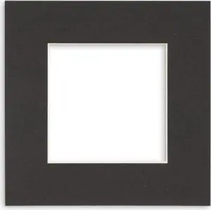 Black 16x16 White Picture Mats with White Core for 12x12 Pictures - Fits 16x16 Frame