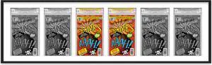 6 Comic Book Frame Black Collage Comic Book Frame with White Mat to Display 6 Silver Age Comic Published Between 1956 and 1970 Comic Books with UV Acrylic, Backing & Hanging Hardware
