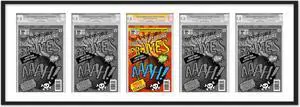 5 Comic Book Frame Black Collage Comic Book Frame with White Mat to Display 5 Silver Age Comic Published Between 1956 and 1970 Comic Books with UV Acrylic, Backing & Hanging Hardware