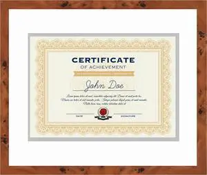 15x18 Brown Diploma Frame - White on Silver Double Mat - Displays 11x14 Diplomas with Mat or 15x18 Inch Without Mat - With Acrylic Front and Foam Board Backing