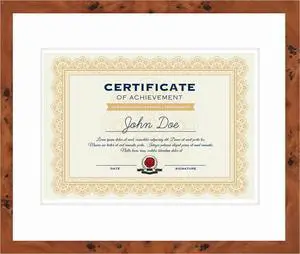 15x18 Brown Diploma Frame - White on White Double Mat - Displays 11x14 Diplomas with Mat or 15x18 Inch Without Mat - With Acrylic Front and Foam Board Backing