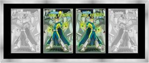 SIlver Comic Book Frame with Black Mat - 4 Openings to Display 4 6.875"x10.5" Current Era Comic Published After 1985 Comic Books Horizontally - with UV Acrylic, Backing & Hardware