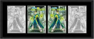 Black Comic Book Frame with Black Mat - 4 Openings to Display 4 6.875"x10.5" Current Era Comic Published After 1985 Comic Books Horizontally - with UV Acrylic, Backing & Hardware