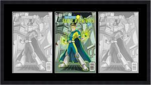 Black Comic Book Frame with Black Mat - 3 Openings to Display 3 7.125"x10.5" Silver Age Comic Published Between 1956 and 1970 Comic Books Horizontally - with UV Acrylic, Backing & Hardware