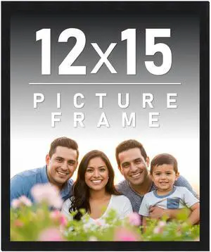12x15 Frame Black Solid Wood Picture Frame | 0.75 Inch Moulding Width | Includes UV Acrylic Plexiglass, Acid Free Foam Backing Board and Hanging Hardware 12x15 Frame Black Solid Wood Picture Frame | 0.75 Inch Moulding Width | Includes UV Acrylic Plexiglass, Acid Free Foam Backing Board and Hanging Hardware