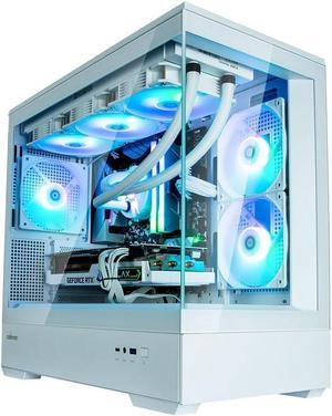 Zalman P30 Micro-ATX Tower PC Case - 3 x 120mm ARGB Fans Pre-Installed - Panoramic View, Frameless Tempered Glass Front & Side Panel with Type C Port and USB 3.0, White