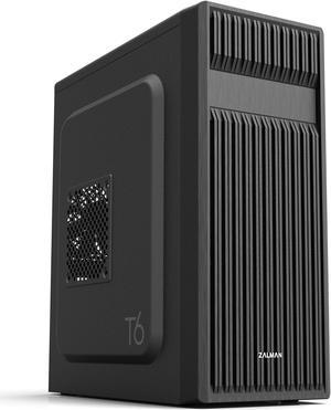 Zalman T6 ATX Mid Tower Computer/PC Case, Pre-Installed 120mm Fans with 5.25 ODD, USB 3.0, Patterned Mesh Design, Black
