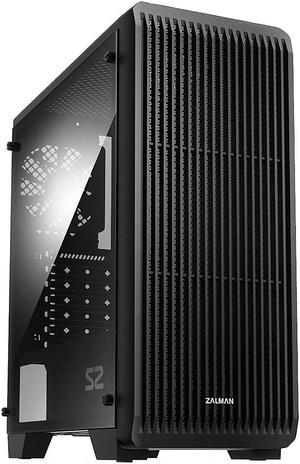 Zalman S2 ATX Mid Tower Desktop PC Case, 3 x 120mm Fans included, Full Mesh Front Panel for Superior Airflow, Tinted Acrylic Side Panel, USB 3.0
