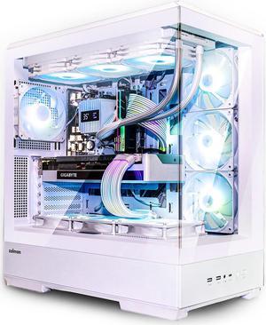 Zalman P50 ATX Mid-Tower Premium PC Case - Panoramic Tempered Glass, Hinged Cable Management Doors, BTF Back-Connect Motherboard Compatible, White (Fans Not Included)
