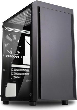 Zalman T3 Compact Mini Tower M-ATX PC Case - 2 x 120mm Fans Pre-Installed, Tempered Glass Side Panel, Compatible with Micro-ATX & Mini-ITX, Desktop Computer Chassis