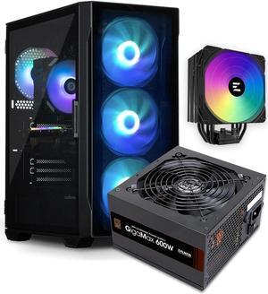 Zalman Case Cooler PSU Combo - Zalman i3 Neo TG 140 Vision Black ATX Mid-Tower PC Case + 9X Performa Plus Black 180W TDP CPU Cooler + Gigamax 600W 80+ Plus Bronze PSU