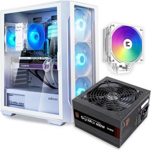 Zalman Case Cooler PSU Combo - Zalman i3 Neo TG 140 Vision White ATX Mid-Tower PC Case +  9X Performa Plus White 180W TDP CPU Cooler + Gigamax 600W 80+ Plus Bronze PSU