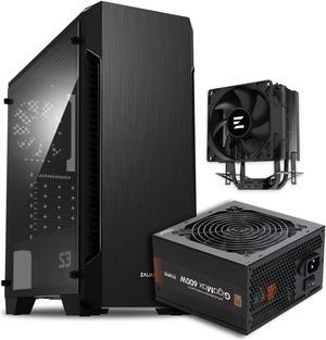 Zalman Case Cooler PSU Combo - Zalman S3 ATX Mid-Tower PC Case + C4X Black 150W TDP CPU Cooler + Gigamax 600W 80+ Plus Bronze PSU