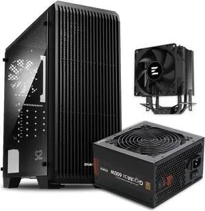 Zalman Case Cooler PSU Combo - Zalman S2 ATX Mid-Tower PC Case + C4X Black 150W TDP CPU Cooler + Gigamax 600W 80+ Plus Bronze PSU