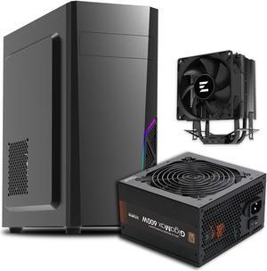 Zalman Case Cooler PSU Combo - Zalman T8 ATX PC Case + C4X Black 150W TDP CPU Cooler + Gigamax 600W 80+ Plus Bronze PSU