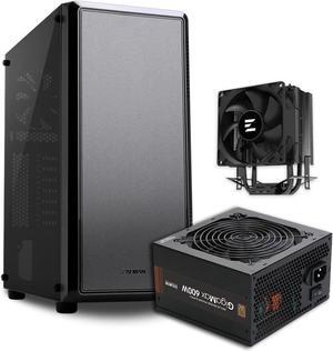 Zalman Case Cooler PSU Combo - Zalman S4 ATX Mid-Tower PC Case + C4X Black 150W TDP CPU Cooler + Gigamax 600W 80+ Plus Bronze PSU