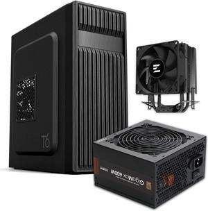 Zalman Case Cooler PSU Combo - Zalman T6 ATX Mid-Tower PC Case + C4X Black 150W TDP CPU Cooler + Gigamax 600W 80+ Plus Bronze PSU
