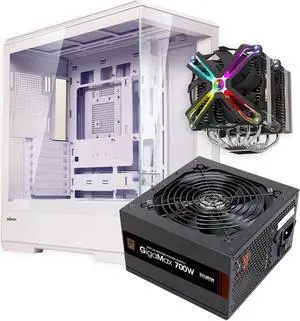 Zalman Case Cooler PSU Combo - Zalman P50 Premium ATX Panoramic PC Case + CNPS20X 300W TDP Extreme Performance CPU Cooler + Gigamax 700W 80+ Plus Bronze PSU