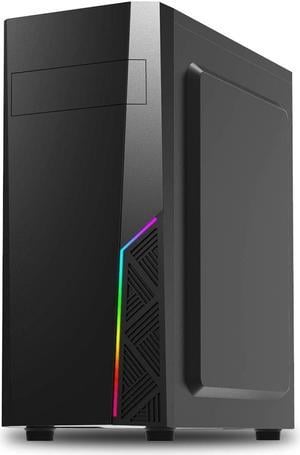 Zalman T8 ATX Mid-Tower Gaming PC Case, Spectrum RGB Lighting Strip, Support 5.25 ODD Drive, 120mm Rear Fan Preinstalled, USB 3.0, Compact ATX / mATX Gaming Chassis, Black