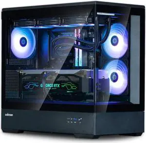 Zalman P30 Premium Desktop PC Case, Micro-ATX Mini Tower, 3 x 120mm ARGB Fans Pre-Installed, Panoramic View, Frameless Tempered Glass Front & Side Panel, USB Type C & 3.0, Black